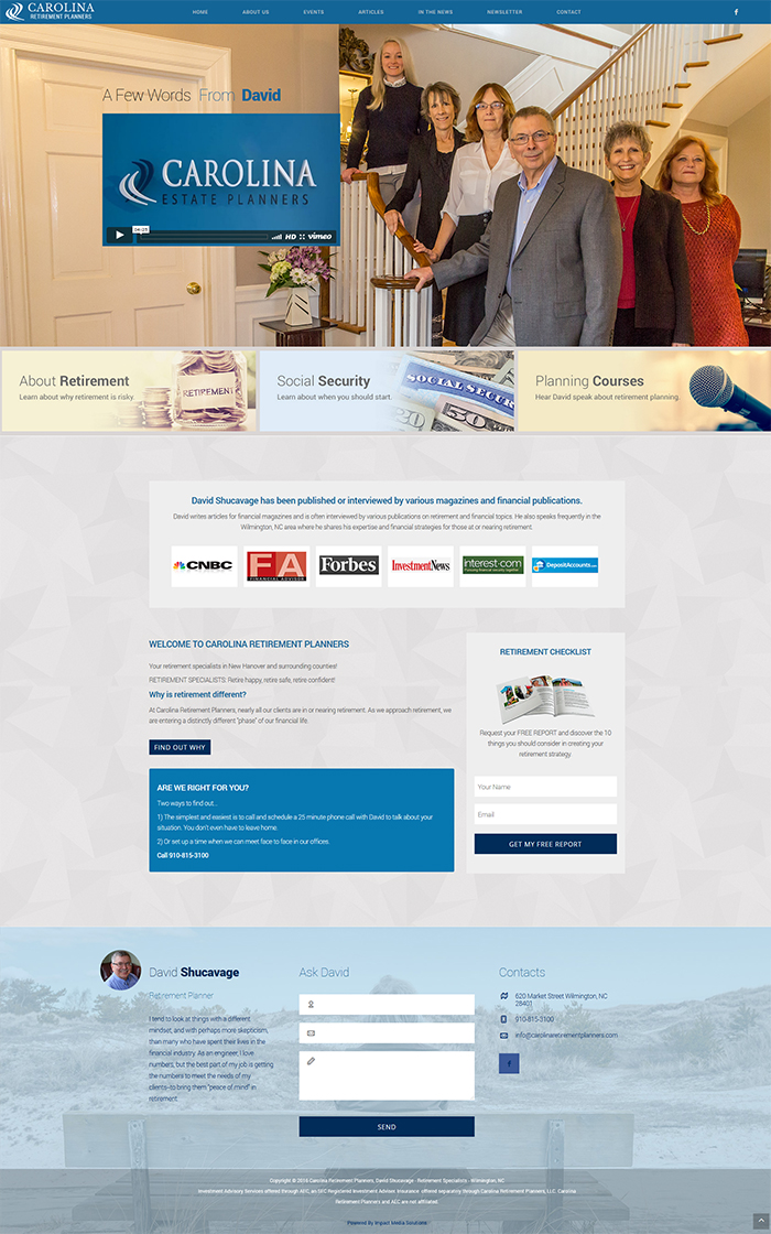 Financial Advisor Web Design