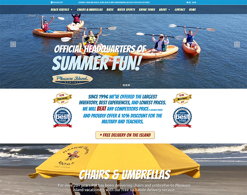 Pleasure Island Rentals eCommerce Wilmington NC