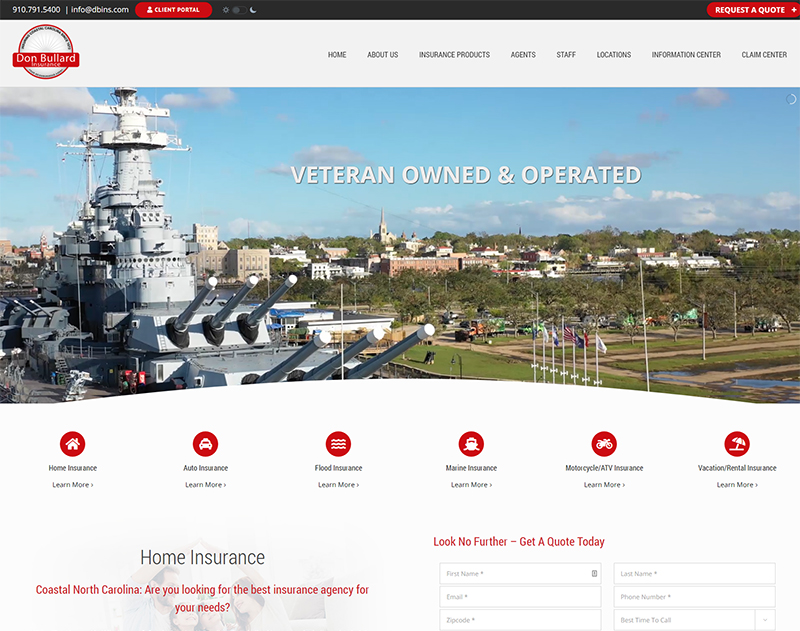 Don Bullard Insurance Wilmington NC Web Design