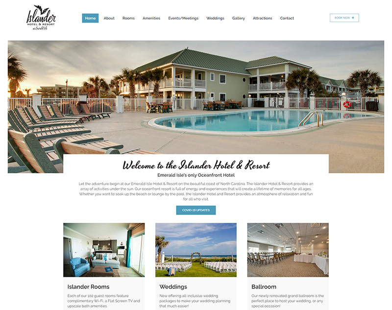 Islander Hotel & Resort Wilmington NC Web Design
